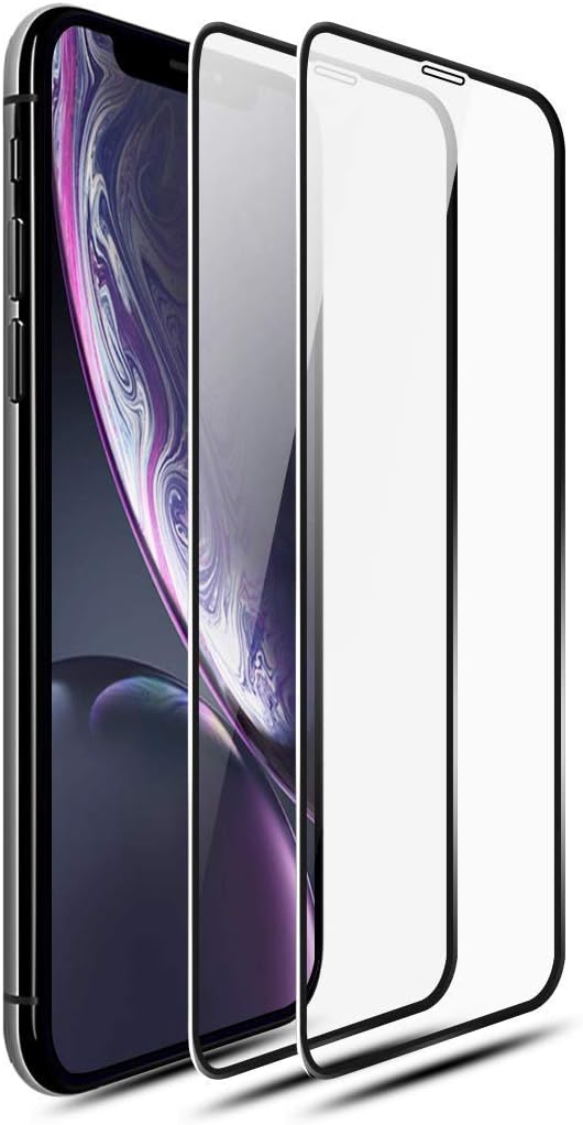 WHJJK [2 Pack] Screen Protector for iPhone XS/X 3D Full Coverage Tempered Glass Screen Protector for iPhone X and iPhone Xs Curved Edge Full Coverage [9H Hardness] [Scratch Resist] for iPhone Xs