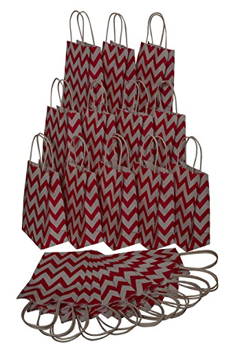 Kraft gift bag, chevron design, bulk set of 2 dozen (sm…