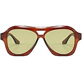 mincl Fashion Oversized Double Bridges Pilot Sunglasses Women Retro Blue Green Shades UV400 Men Trending Punk Sun Glasses ﻿