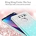 Rosebono for LG V30 Case, LG V30 Plus Case, Cute Fashion Slim Luxury Shinning Sparkle Bling Classy Glitter Sparkle Girl Girly Women Protective Shockproof Case Cover for LG V30 (Silver/Teal)