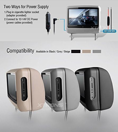 Single Digital 9" Touch Screen Headrest DVD Player Detachable Monitor with Games