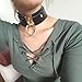 Black Choker Necklace Classic Punk Goth Choker Gothic PU Leather O-Ring Choker Metal for Girls Women Gold Color