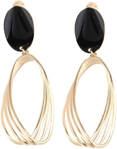 Amazon Cream Dot クリームドット イヤリング レディース 人気 低アレルギー シリコンカバー ネジ式 ブランド 揺れる 4連 サークル メタル マ ブラック イヤリング ピアス 通販