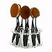 eBoot Oval Makeup Brush Holder 10 Holes Drying Rack Organizer Cosmetic Shelf Tool (Clear)