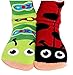 Pals Ladybug and Caterpillar Mismatched Socks Cool, Funny, Silly Designs for Boys or Girls, Non-Slip Sole Crew Socks, 1 Pair