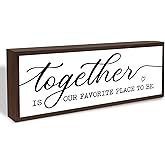 Together is Our Favorite Place to Be Sign, Inspirational Decor for Family Room, Decorative Framed Wood Sign, Desk Decors Art, Rustic Home Decor, Shelf Counter Tabletop Decoration, Housewarming Gift