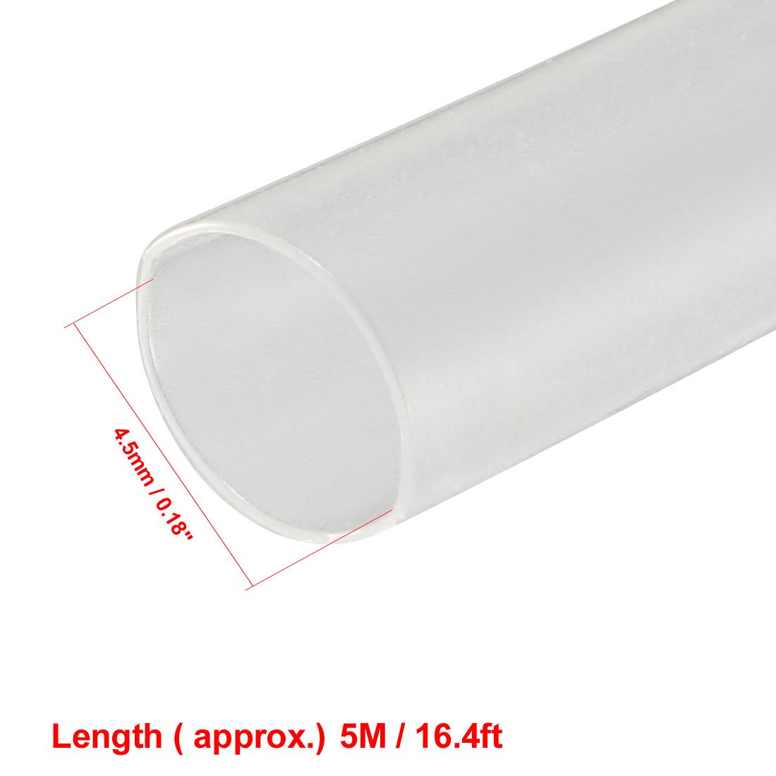 sourcing map Heat Shrink Tubing, 4.5mm Dia 2:1 Heat Shrink Wrap Cable Sleeve Heatshrink Tube 5m Length Clear - Image 3