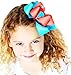 Floral Fall Baby Girls Holiday Hair Clips Large Boutique Hair Bowknot BY-06 (White Navy)