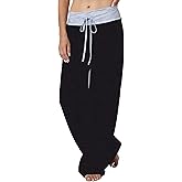 X-Image Women's Comfy Pajama Lounge Pants Floral Print Drawstring Jogger Wide Leg Athletic Pants
