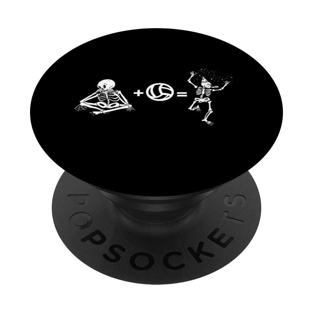 Funny volleyball saying skeleton and beach volleyball PopSockets Swappable PopGrip