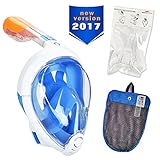 Tribord/Subea Easybreath (2018 Version) Full Face Snorkel Mask with GoPro Mount, Enhanced Anti-Fog and Anti-Leak