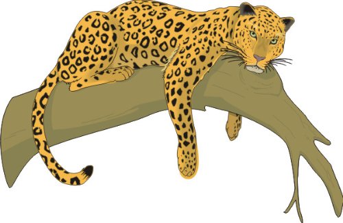 Yellow leopard print branch laying relax wall paper