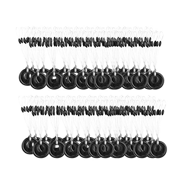 EBYTOP-6-in-1-Rubber-Float-Stop-Fishing-Stopper-Sinker-Cylinder-Shape-Plastic-Ring100-PCSSmall-Size