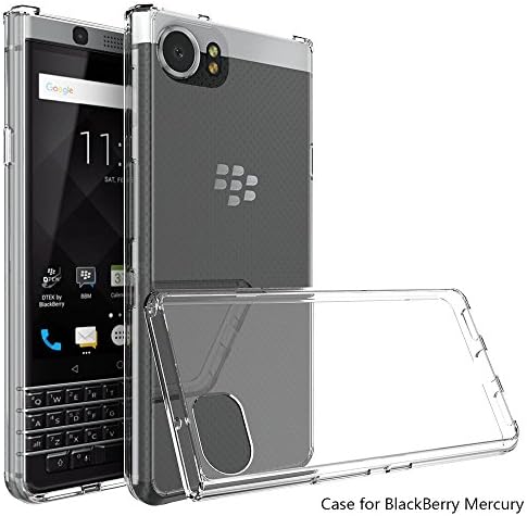 BlackBerry KEYone Case, BlackBerry Mercury Case, Telegaming Ultra Thin TPU Frame Acrylic Back Case [Shock-Absorption] Anti Scratch Crystal Clear Bumper For BlackBerry KEYone/Mercury/DTEK70 Clear