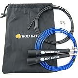 WOD Nation Speed Jump Rope - Blazing Fast Rope for Endurance training for Sports like Cross Fitness, Boxing, MMA, Martial Arts or Just Staying Fit - Fully Adjustable to Fit Men, Women and Children