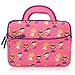 8.9-10.1 inch Kid Tablet Sleeve, Evecase Cute Fairy Tale Princess Themed Neoprene Carrying Sleeve Case Bag for 8.9-10.1 inch Kid Tablets (Pink & Purple Trim, with Dual Handle and Accessory Pocket)