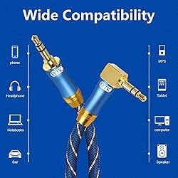 90 Degree Right Angle Aux Cable - [24K