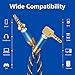 EMK 90 Degree Right Angle Aux Cable - [24K Gold-Plated,Sound Quality] Audio Stereo Male to Male Cable for Laptop, Tablets, MP3 Players,Car/Home Aux Stereo, Speaker or More(4FT/1.2M)