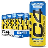 C4 Energy Drink 12oz (Pack of 12) - Frozen Bombsicle - Sugar Free Pre Workout Performance Drink with No Artificial Colors or Dyes