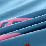 Loussiesd Flamingo Duvet Cover Set Blue Pink Floral King Super King view 6