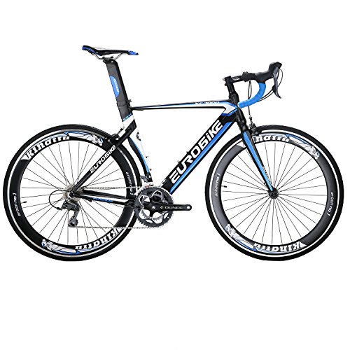 Eurobike EURXC7000 Road Bike 54CM Light Aluminum Frame 16 Speed 700C Road Bicycle Blue (Best Road Racing Bikes)