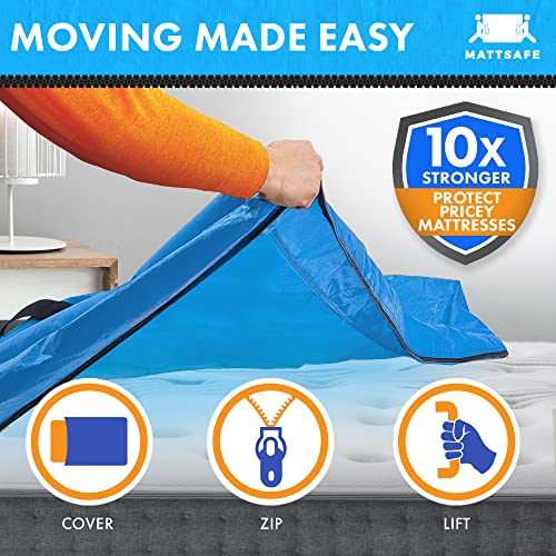 MattSafe Mattress Bags for Moving and Storage (King Size) Mattress Cover for Moving Heavy