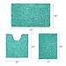 HOMEIDEAS 3 Pieces Bathroom Rugs Set Turquoise, Luxury Soft Chenille Bath Mats Set, Absorbent Shaggy Bath Rugs & Slip Resistant Plush Bath Mats for Tub, Shower, Bathroom