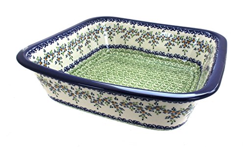Click Here to See More Images Polish Pottery Summer Vine Large Square Baker