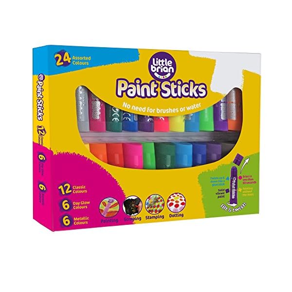 Little-Brian-LBPS10CMDA24-Paint-Sticks-Bumper-Pack-24-Assorted-Multi Little Brian Watercolour LBPS10CMDA24 Paint Sticks Bumper Pack, 24 Assorted, Multi
