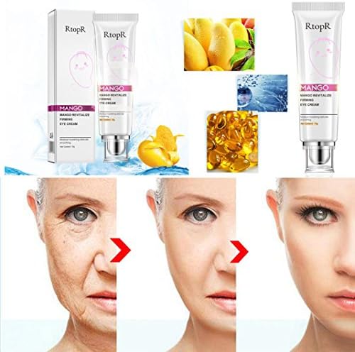 Yeefant Mango Firming Eye Cream Anti Wrinkle Microcream Repairing Dark Circles Bag Wrinkles Firming Eye Cream,White