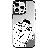 CASETiFY Mirror iPhone 16 Pro Max Case [Reflective / 4.9 ft. 1X Military Grade Drop Protection/Compatible with Magsafe] - Dog Loves Coffee - Silver on Black