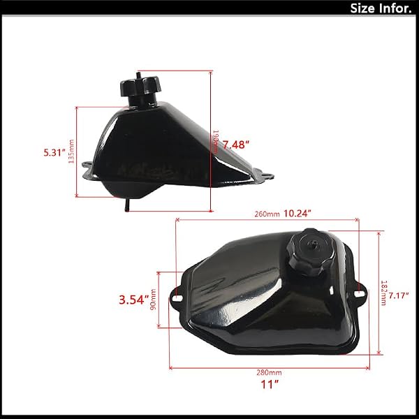 Metal Gas Fuel Petrol Tank Kit with Threaded Cap for 50-125cc Coolster 3050C 3125R Taotao ATA 125D 110B Boulder B1 Vitacci Roketa Hawk Ice Bear Mountopz Jcl Yamooto Sunl Peace RPS ATV by Tinsaen - Used condition - US$11.54