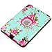 iPad Mini Case, TabPow [Shockproof][Drop Protection][Heavy Duty] Three Layer Rugged Hybrid Hard Case Cover for iPad Mini and iPad Mini 2 with Retina, Rose Floral Flower Hot Pink