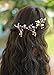 Missgrace Rose Gold Hair Pins (3 Packs), Crystal Leaf Wedding Hair Accessories for Women