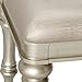 Coaster Furniture Bling Game Modern Glam Upholstered Accent Vanity Stool Metallic Gray Faux Leather Platinum Silver Finish 204189