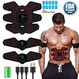 zociko ABS Stimulator Muscle Toner, Abdominal Toning Belt Muscle Smart EMS Body Trainer, USB Rechargeable LCD Display 6 Modes & 9 Levels Wireless Portable Unisex Fitness Training Fat Burnin