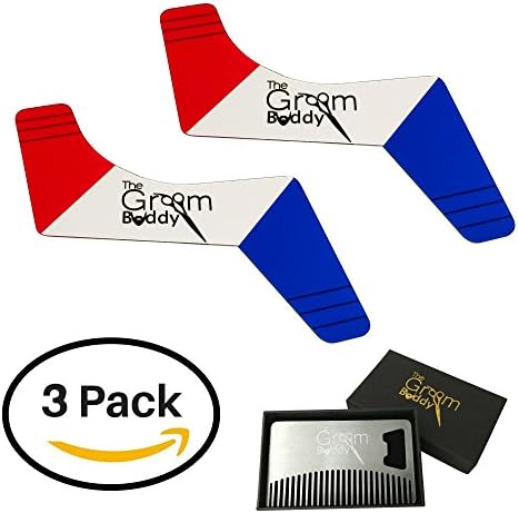 Beard Shaping Tool 2 Pack the Groom Buddy for Men's Facial Hair Hairline Perfect Symmetric Lines and Trims for Men Flexible Tools for a Gentleman's Mustache Goatee Side Burns Neck Line ups