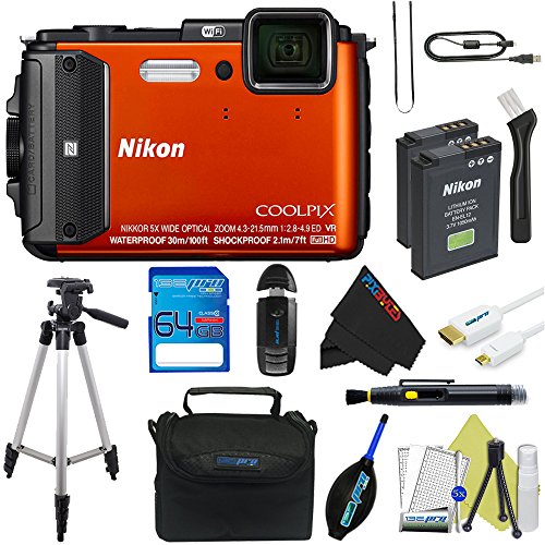 Nikon Coolpix Aw130 Waterproof Digital Camera Orange Pixi Advanced