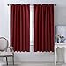 NICETOWN Christmas Burgundy Bedroom Blackout Draperies Panels - (Red Color) 52 inches x 63 inches, 2 Panels Set, Thermal Insulated Blackout Curtains/Drapes for Present