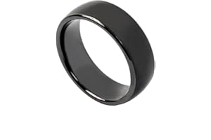 Hecere Waterproof Ceramic NFC Ring, NFC 216 888 Bytes Chip Universal for Mobile Phone, All-Round Sensing Technology Wearable Smart Ring, Fasion Ring（NFC 216 ring-19mm）