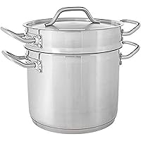 Winware 8 Quart Double Boiler with Cover, Stainless Steel