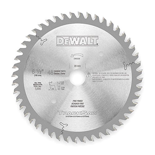 DEWALT Tracksaw Blade, Ultra Fine Finishing, 48-Tooth, 6-1/2-Inch (DW5258), Silver