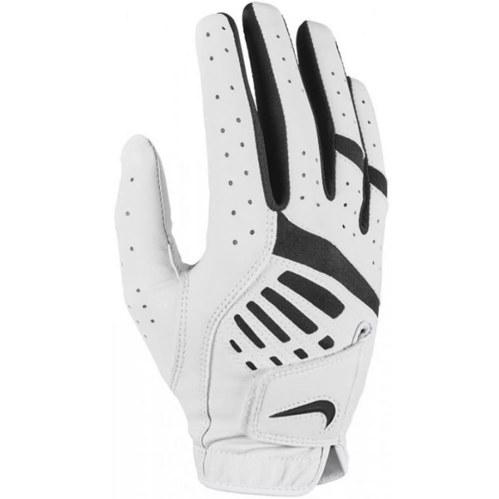 NIKE NGGWDFR4 White carta Football Golf Gloves Womens DURA Feel IX R/H-LG, L