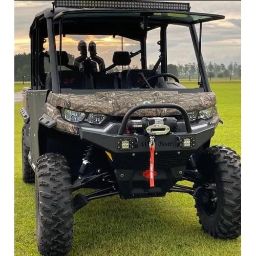 Wild Boar Front Winch Bumper with LED Lights for Can-Am Defender 2020-Up - Heavy Duty Steel Protection