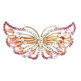 So Beauty Women's Exquisite Butterfly Shaped Rhinestone Hair Barrette Clip Accessary Pink