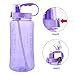 GTI 64 oz Water Bottle with Straw, Half Gallon Wide Mouth Portable Large Plastic Bottle Leak Proof Sports Cup 2L Big Travel Mugs with Scale Strap