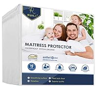 Ruili King Size Premium 100% Waterproof Mattress Protector-Vinyl Free, Hypoallergenic Fitted Mattress Protector - 10 Year Warranty