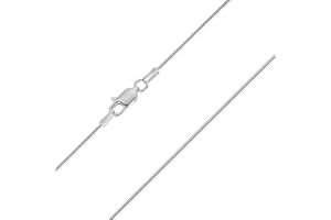 COZMOS SOLID CHAINS 1mm thick solid sterling silver 925 Italian round SNAKE chain necklace chocker bracelet anklet with lobster claw clasp - 15, 20, 25, 30, 35, 40, 45, 50, 55, 60, 65, 70, 75, 80, 85, 90, 95, 100cm