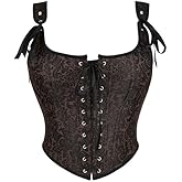 COSWE Bustier Corset Top for Women,Floral Vintage Corset Top, Renaissance Floral Lace Up Bodice
