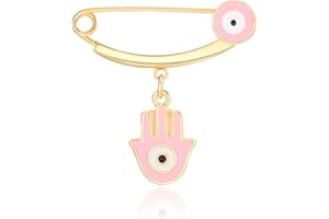 MANVEN Hamsa Evil Eye Stroller Pin Lucky Protection Clothes Brooch Diaper Bag Pin Birthday Gift